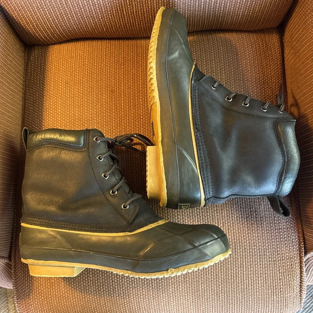 Green Duck Hiking Snow Boots Sz 12 Vintage 1970s Green/Black Excellent Condition